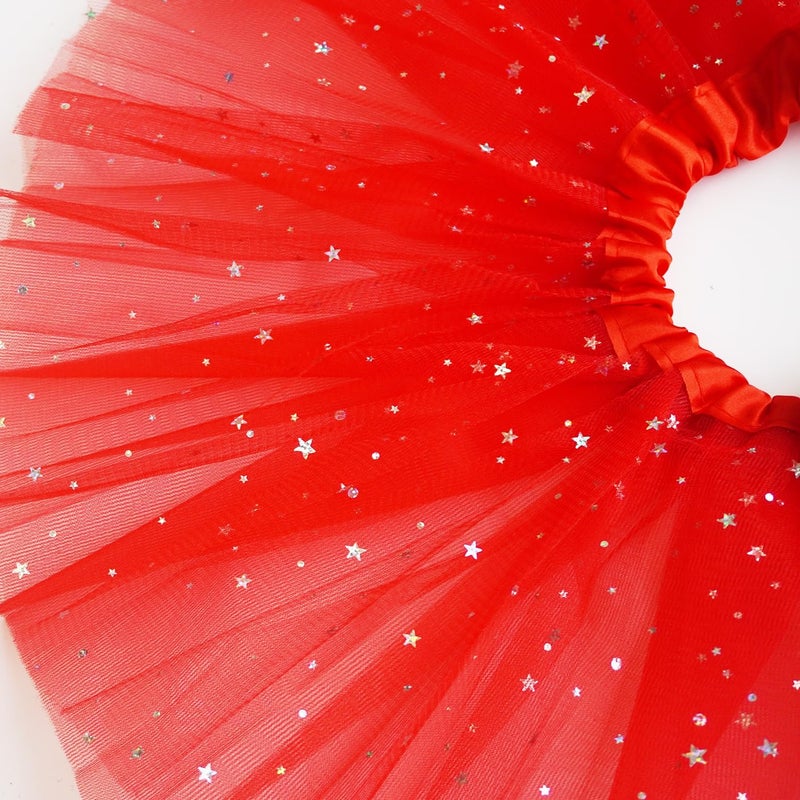 WINROLA Girls Stars Sequins Tutu Skirt Princess Ballet Dance Tutu Dress 3 Layered Halloween Christmas Tutu - Image 4